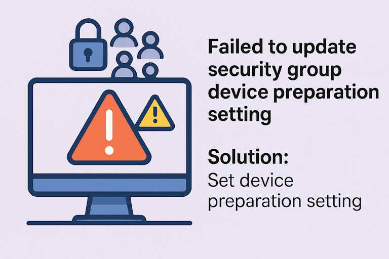 “Failed to update security group device preparation setting” Hatası ve Çözümü